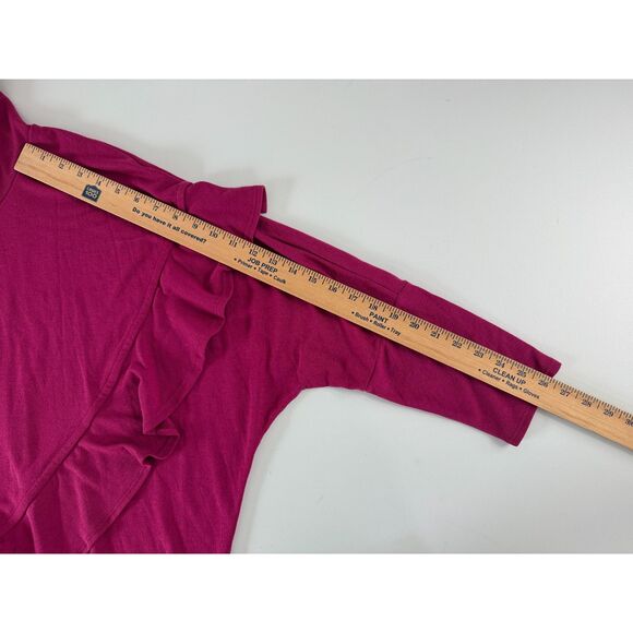 Grace Elements Women's Cowl Neck Ruffle Batwing Top Raspberry Size XL - NWT - Picture 8 of 9